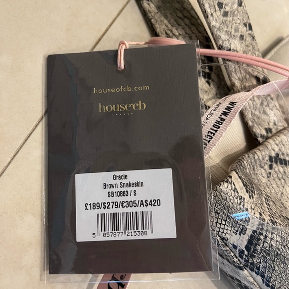 House of CB GRACIE Snakeskin Print Vegan Leather Midi Dress - Picture 4 of 4